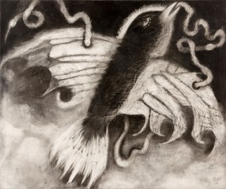 Acrylic on Paper, Surreal Painting, Art, Eye Art, Figurative Art, Emerging Artist, California Artist, Charcoal Drawing, Contemporary Charcoal Drawing, Unique Drawing