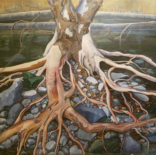 Boni Woodland Acrylic medium 2018 Treasures of Wolf Creek 24 inches by 24 inches